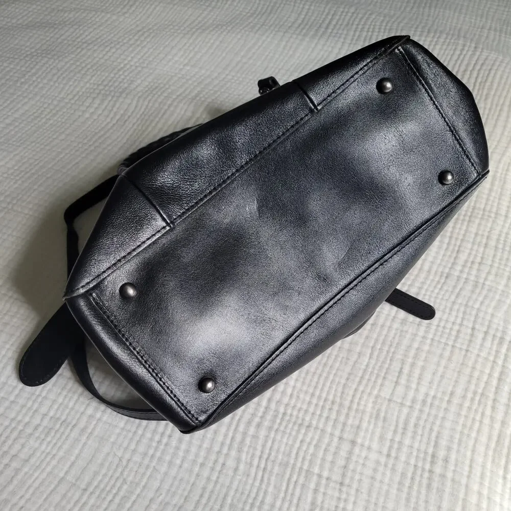 Patricia Nash Black Leather Crossbody Bag Purse Shoulder Designer Handbag - Picture 5 of 11